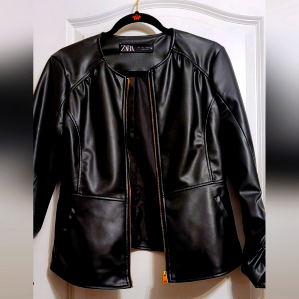 Zara faux leather jacket